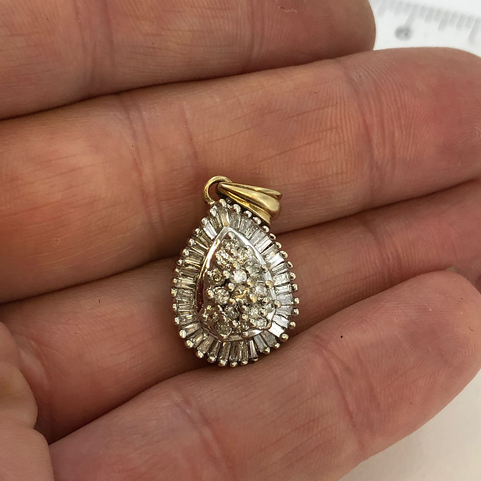 Thumbnail: 10k white & yellow gold diamond pendant 