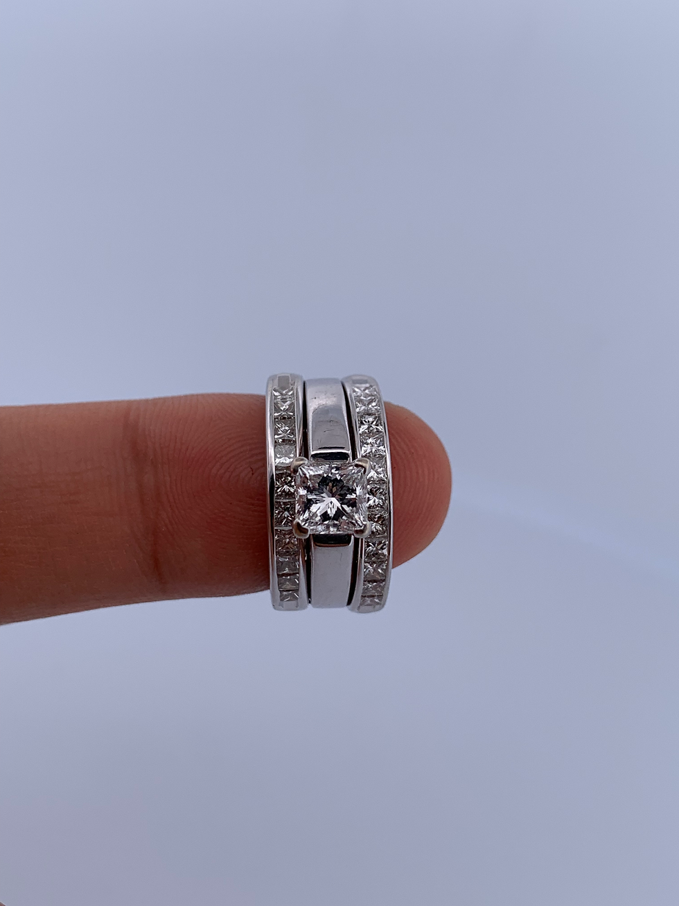 Thumbnail: 14k white gold 2.36ct diamond ring set size 6.25