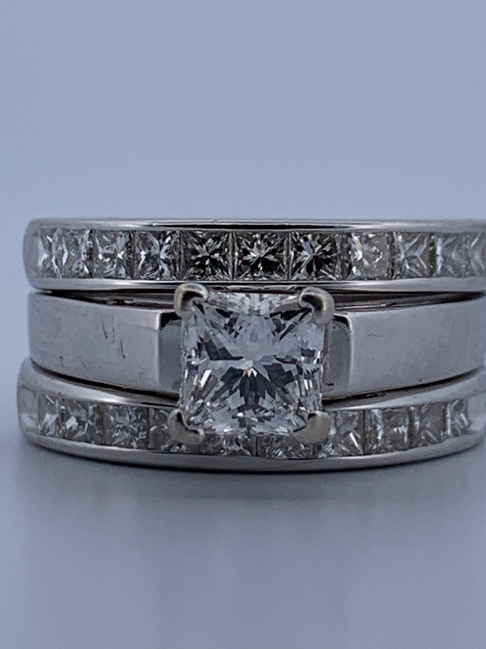 Thumbnail: 14k white gold 2.36ct diamond ring set size 6.25