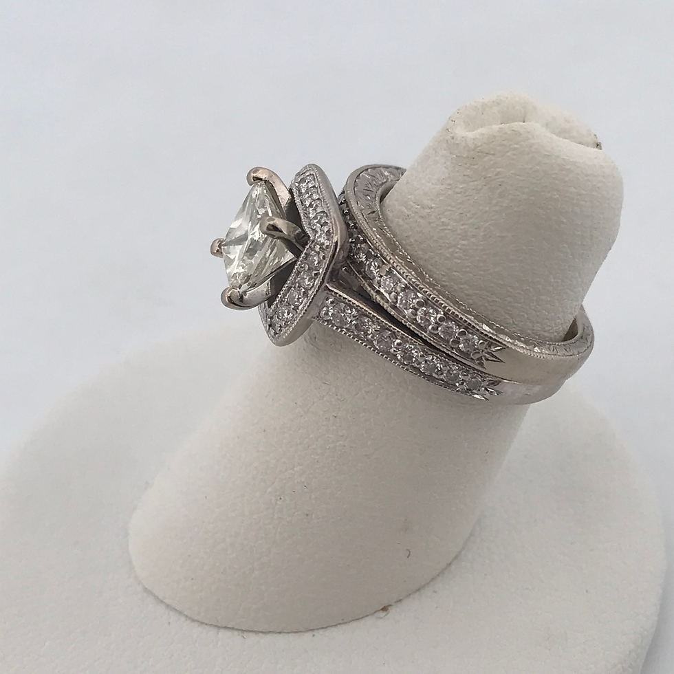 Thumbnail: 14k white gold 1.50ct diamond ring set size 4.5