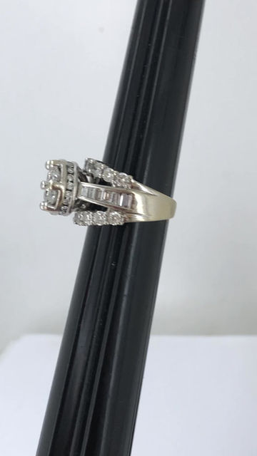 Thumbnail: 14k white gold 4ct Diaminds ring size 6.75
