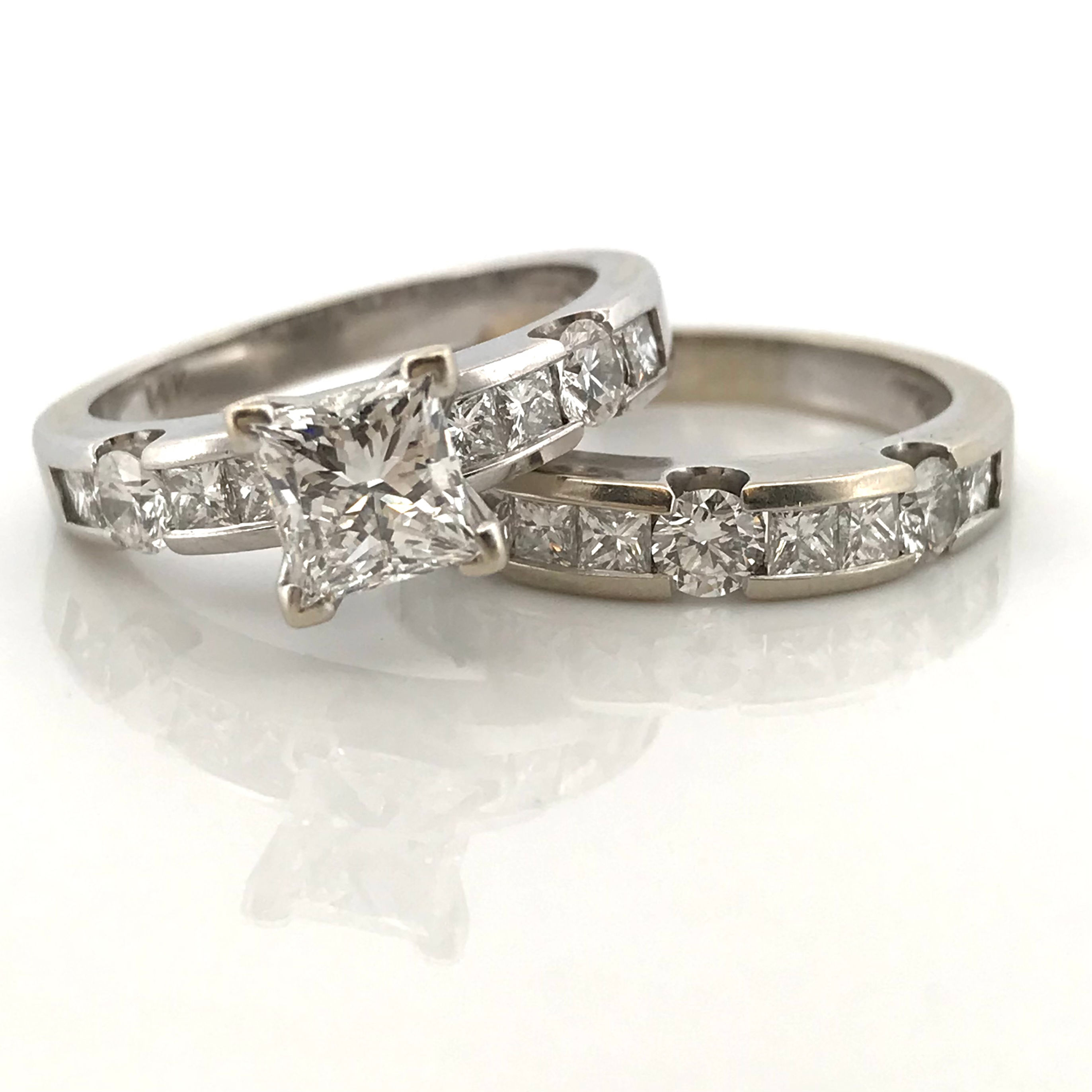 14k white gold 2.59ct natural certified diamonds size 7