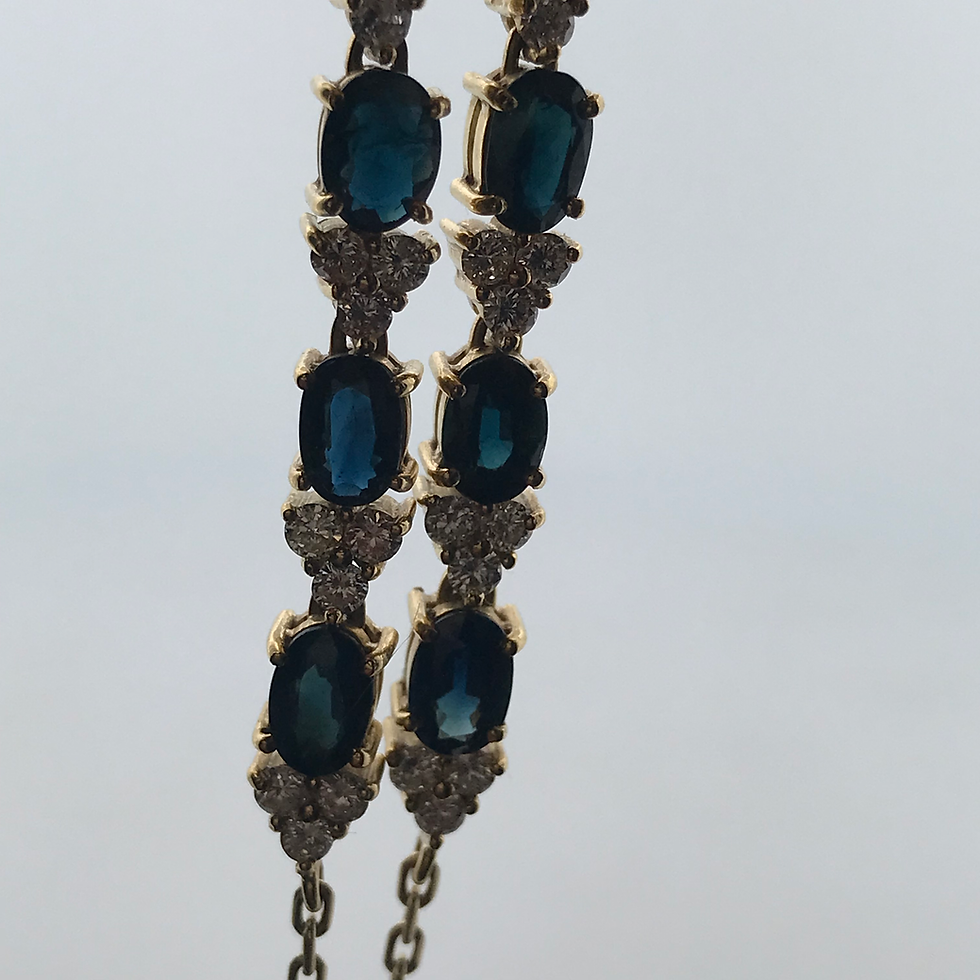 Thumbnail: 18k yellow gold sapphire / diamond necklace 17”