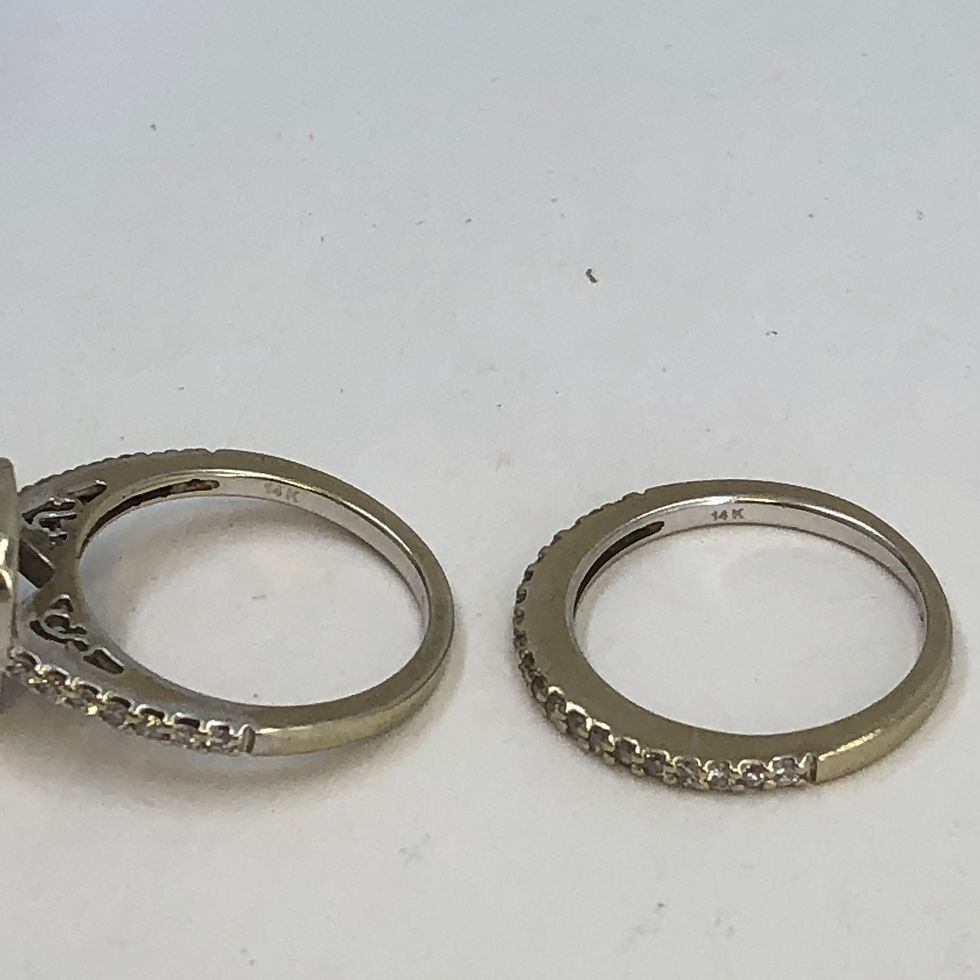 Thumbnail: 14k white gold diamond ring set size 7.25