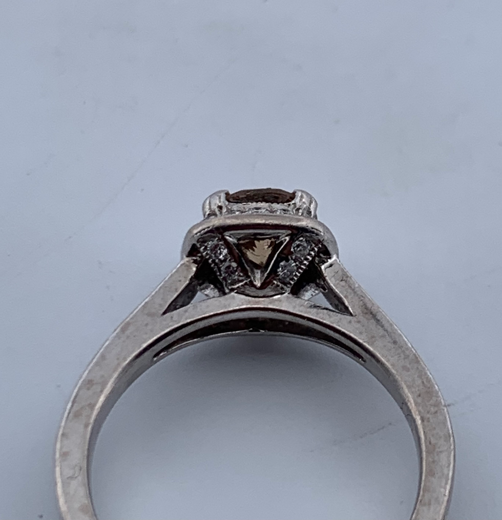 Thumbnail: 18k white gold 1.23ct champagne diamond  ring Size 5.5