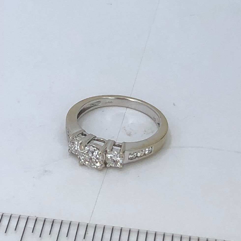 Thumbnail: 14k white gold  3 stone diamond ring size 7