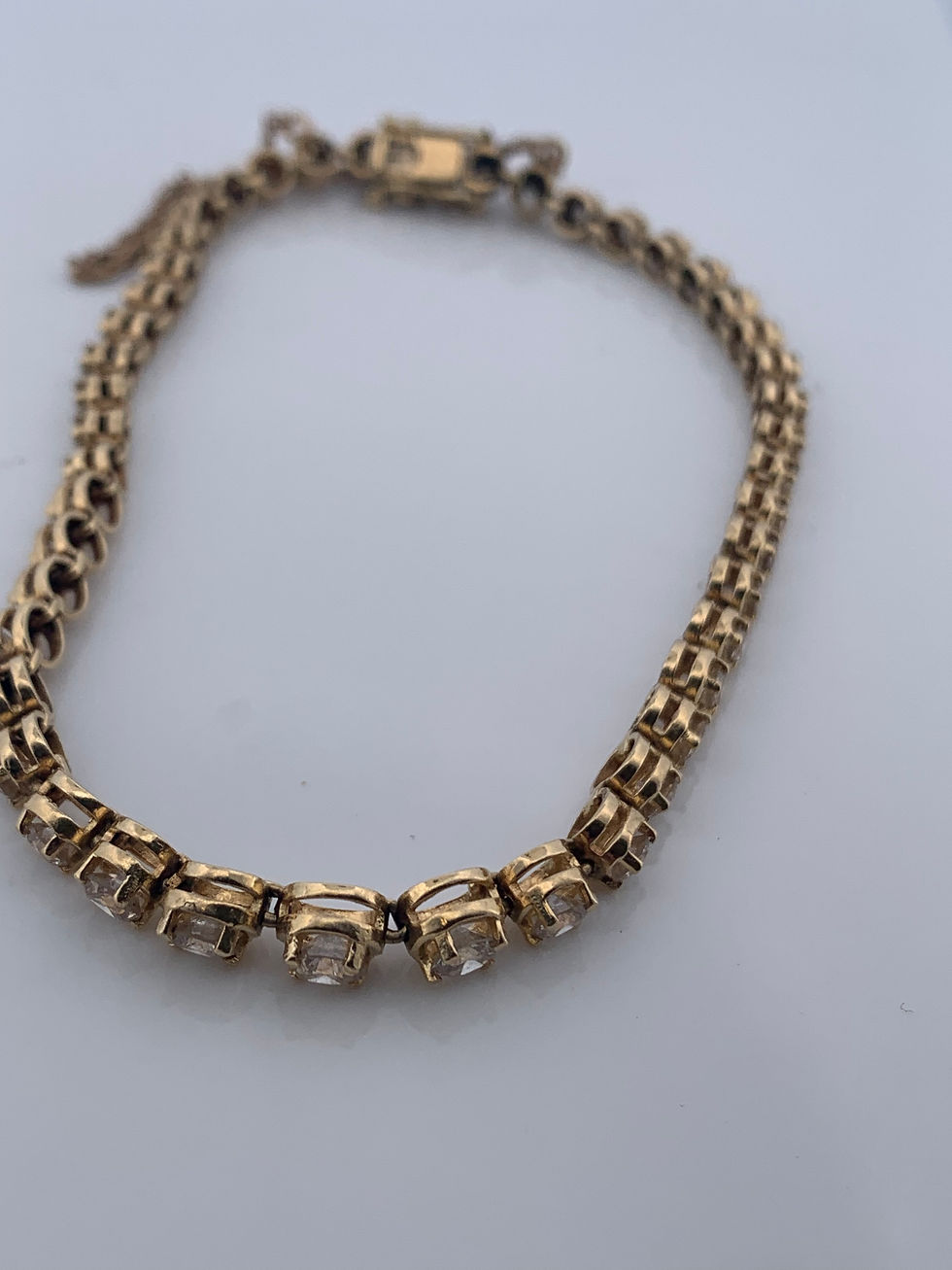 Thumbnail: 14k yellow gold diamond 3 ct tennis  bracelet 7.5”