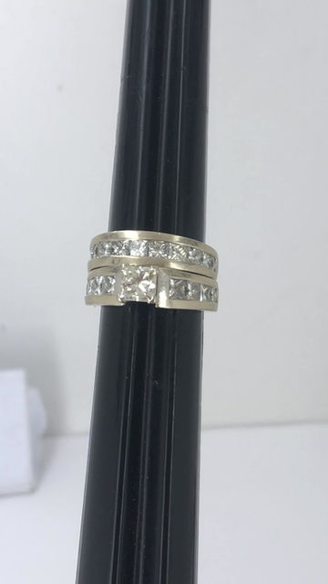 Thumbnail: 14k white gold 4.35ct diamond ring set size 6.5