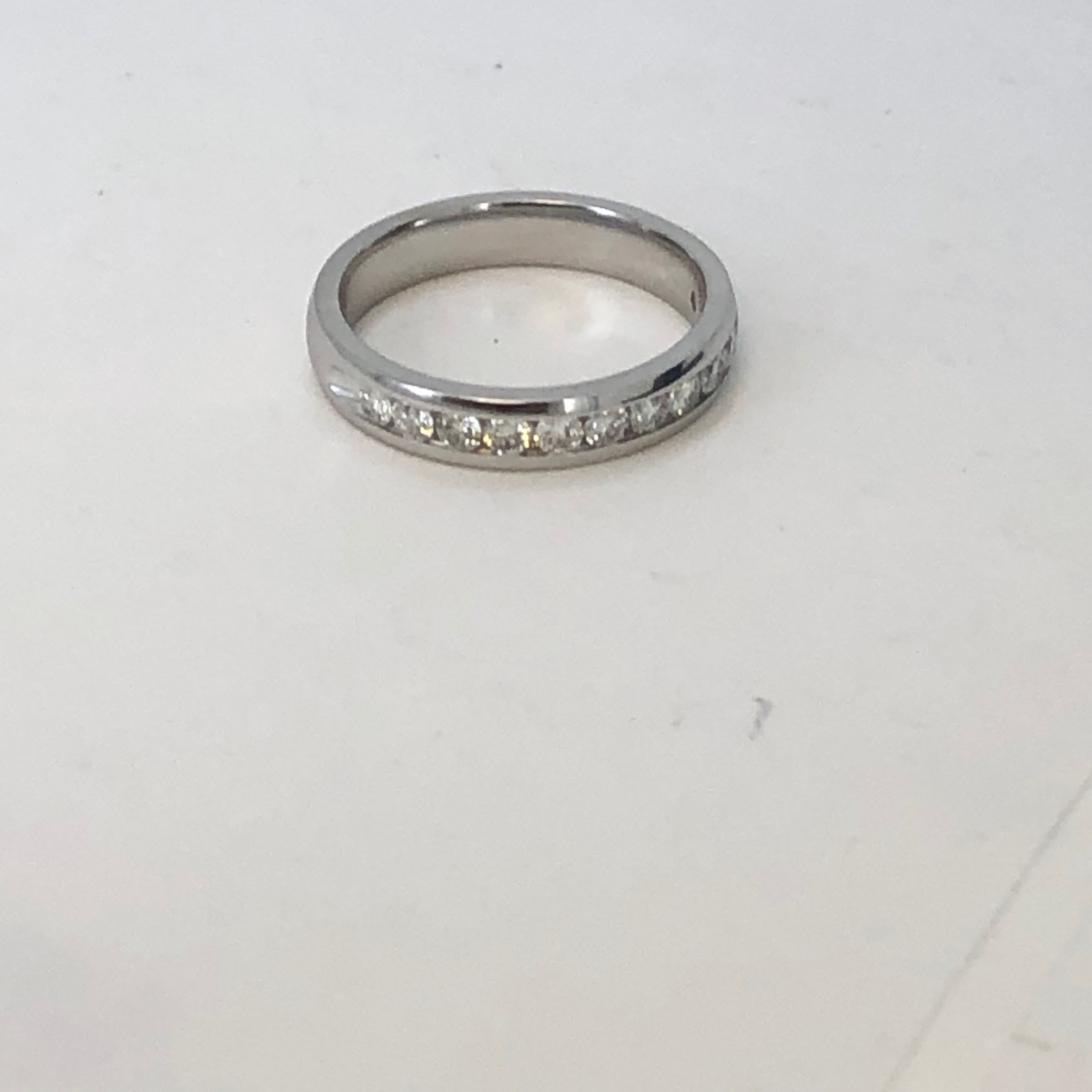 14k white gold diamond  wedding wedding band size 7