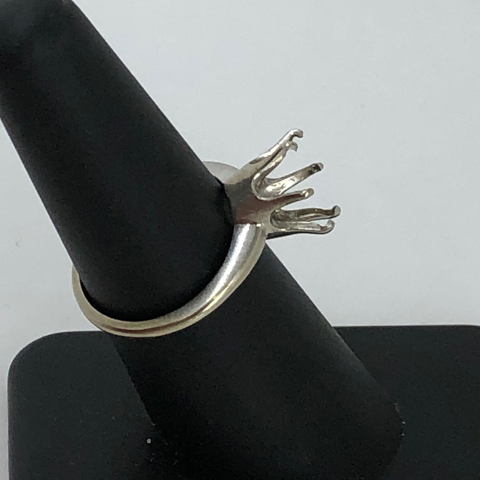 Thumbnail: Vintage 14k white gold semi mount ring size 7