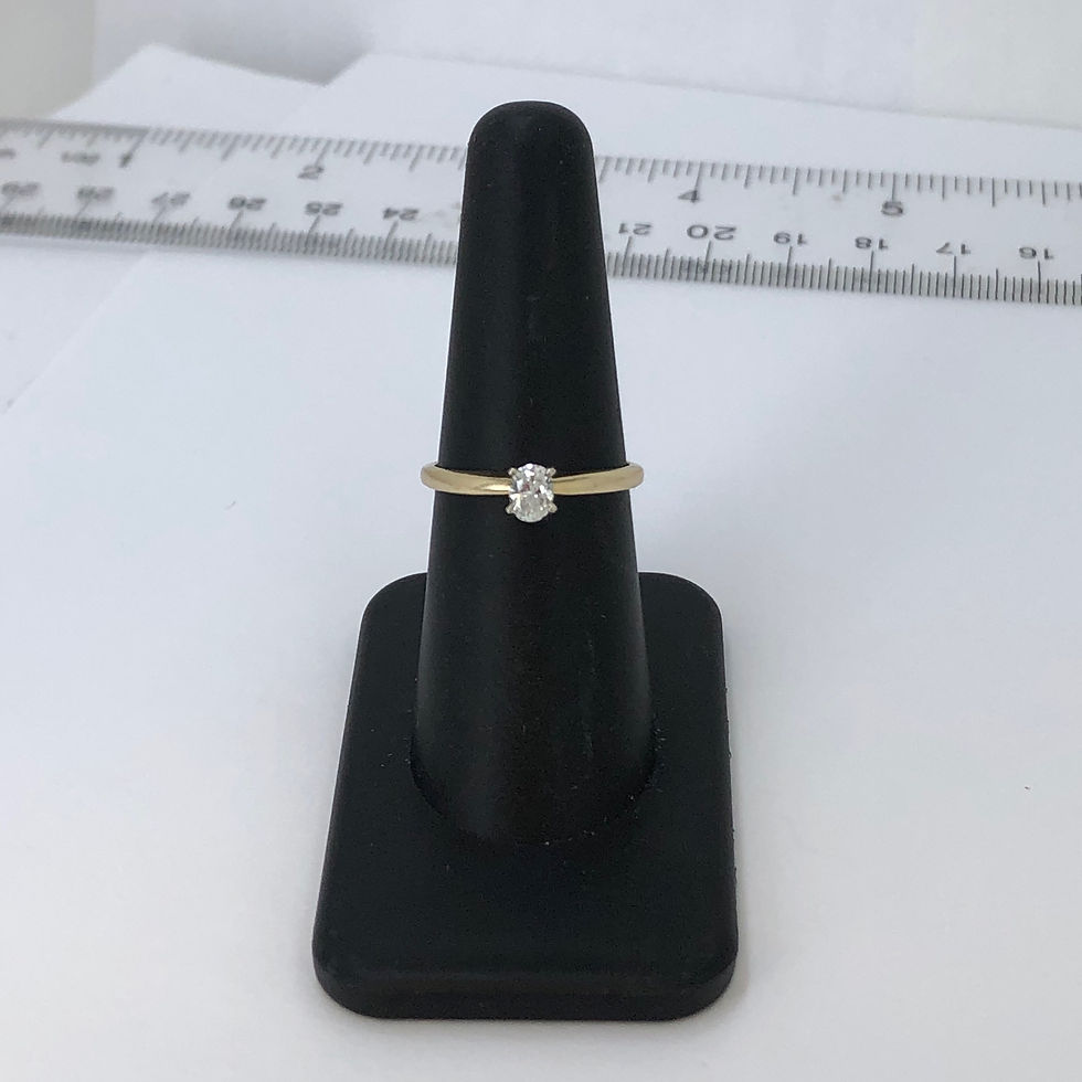 Thumbnail: 14k yellow gold oval diamond ring size 7