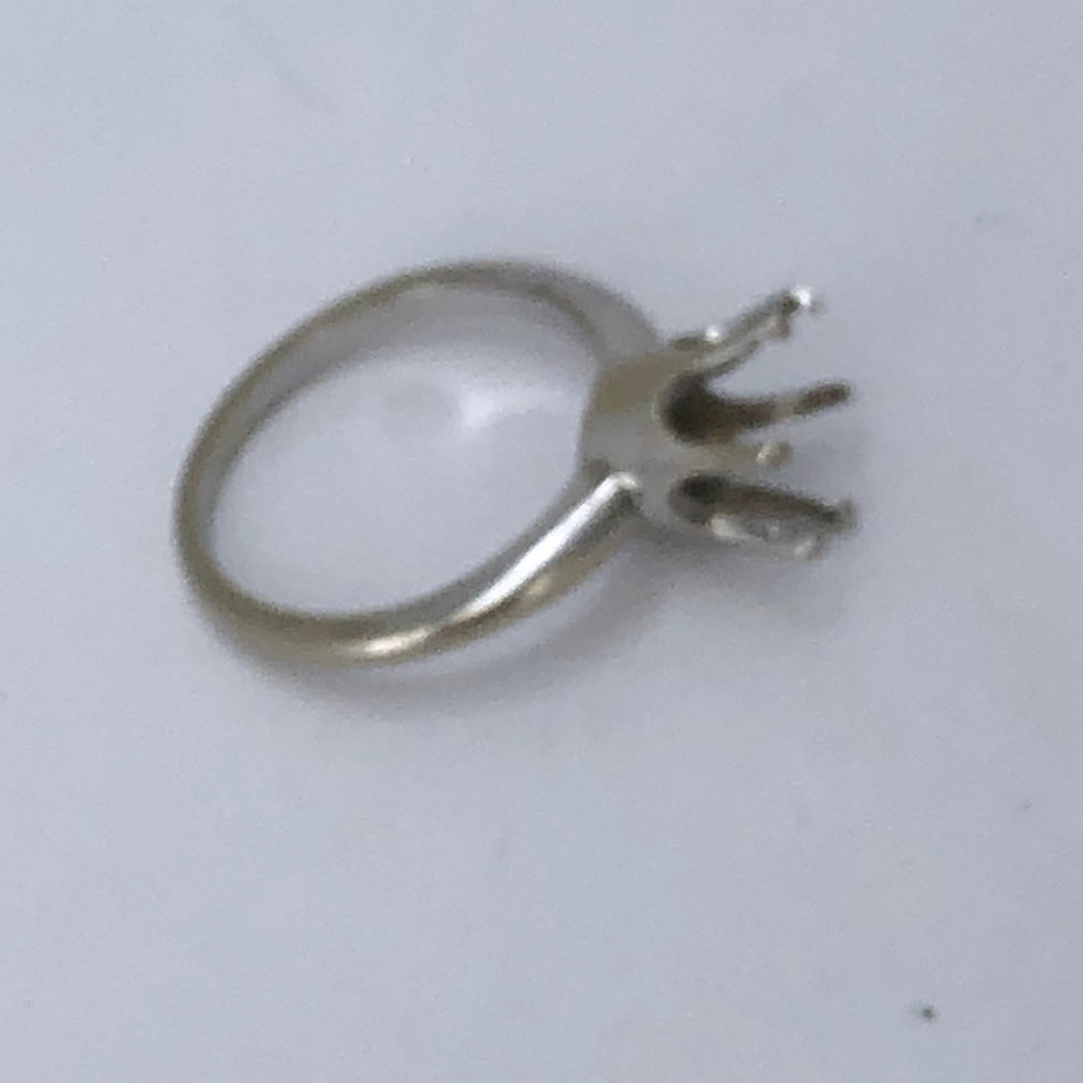 Thumbnail: Vintage 14k white gold semi mount ring size 7