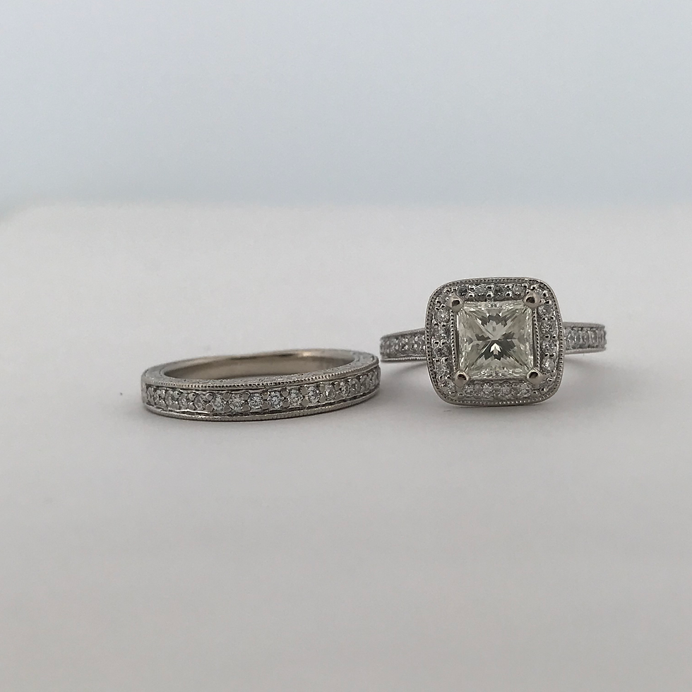 Thumbnail: 14k white gold 1.50ct diamond ring set size 4.5