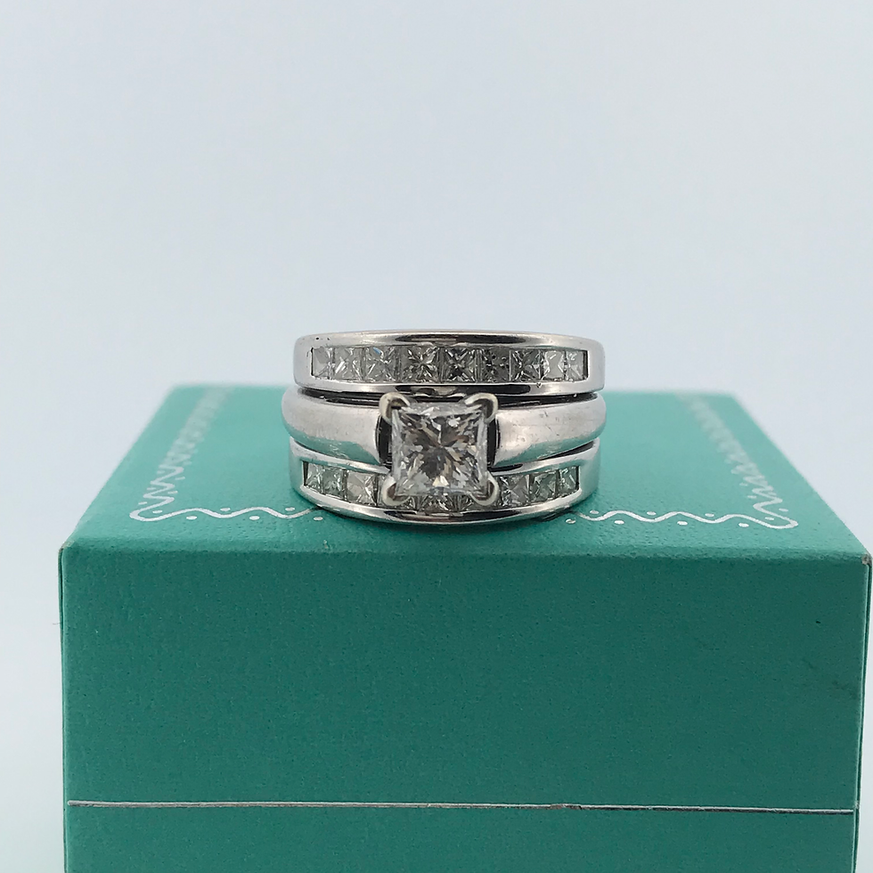 Thumbnail: 14k white gold 1.97ct diamond ring set size 5