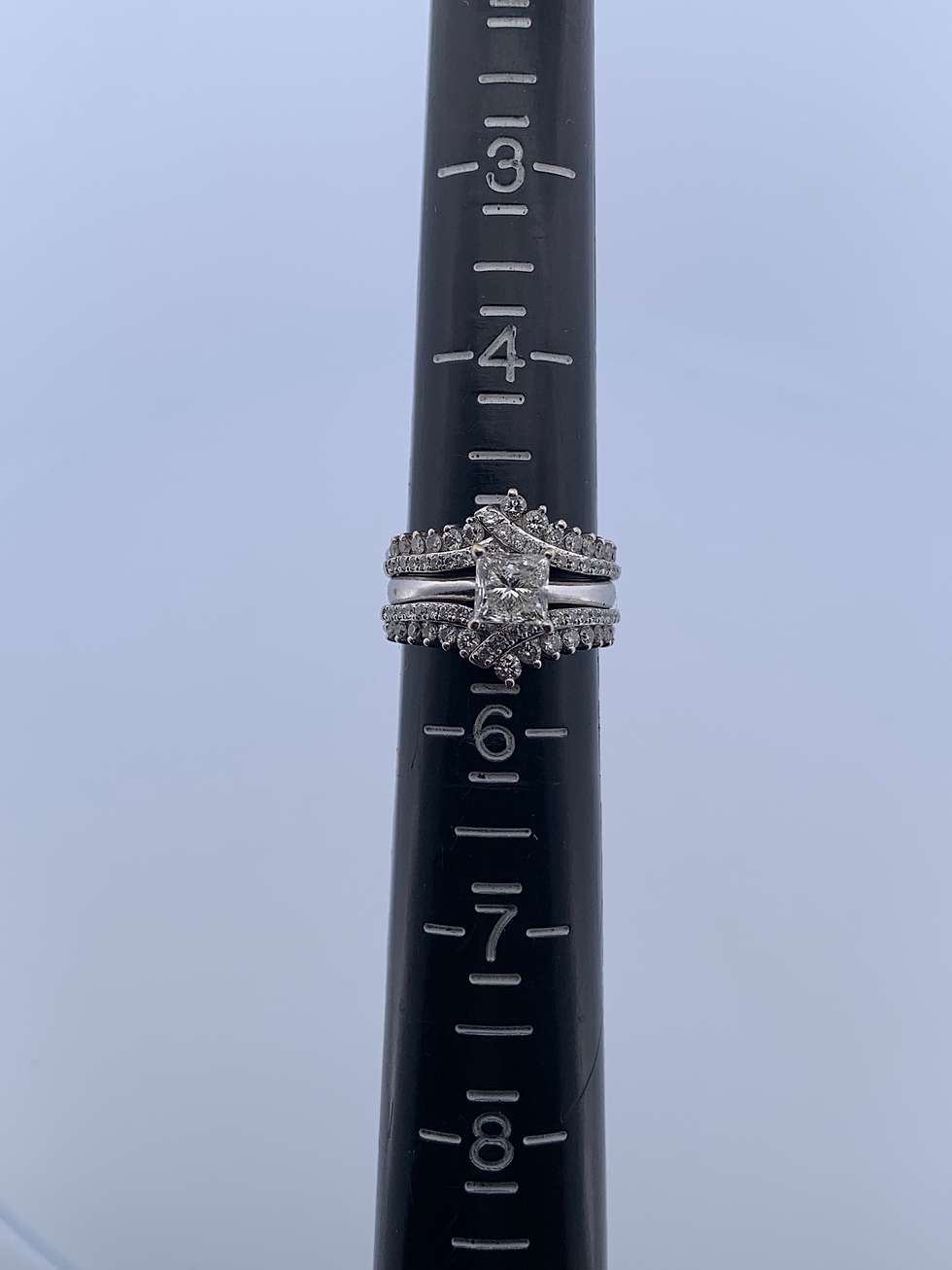 Thumbnail: 14k white gold 1.83ct diamond ring set size 5.25