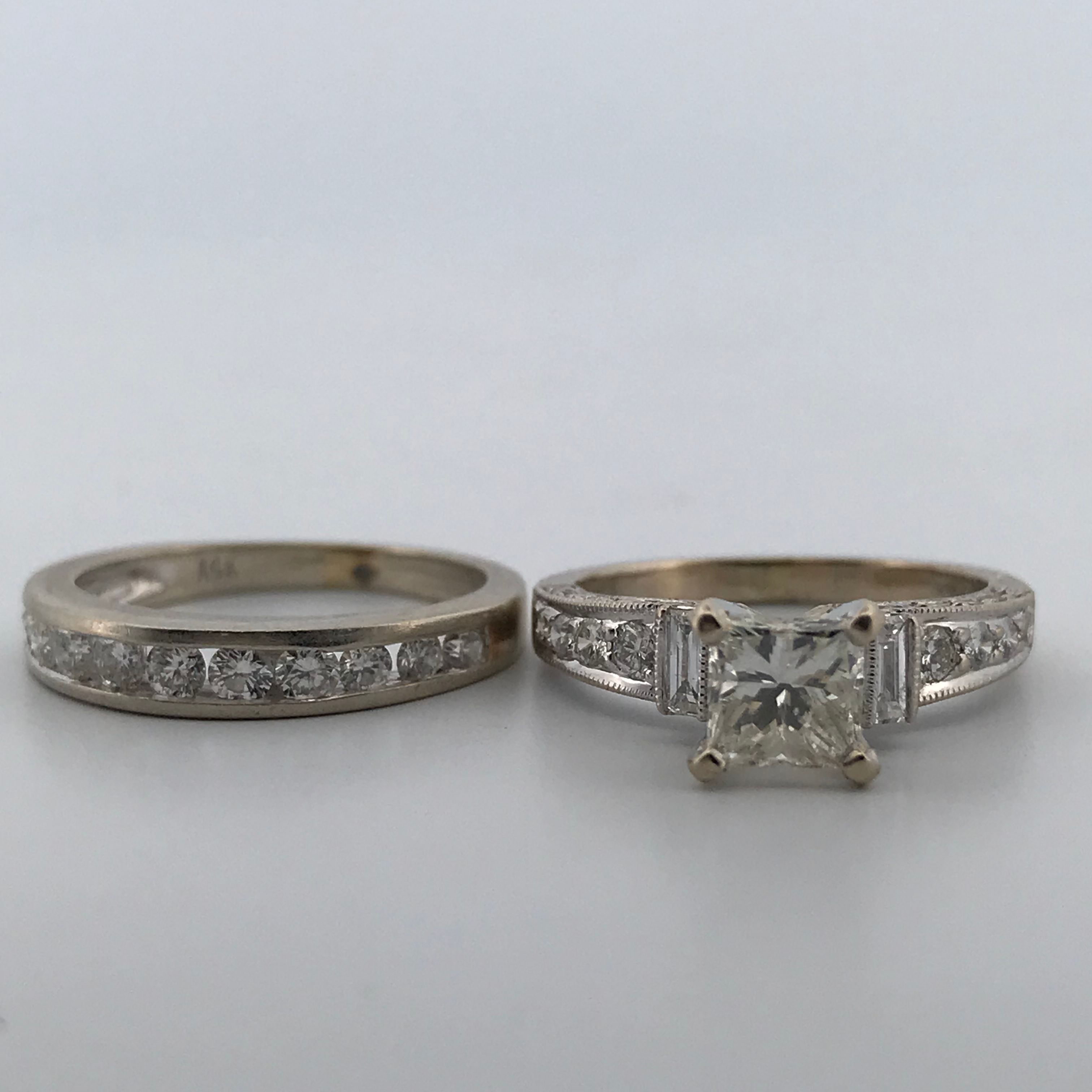 18k -14k gold 1.80ct diamond ring set size 5