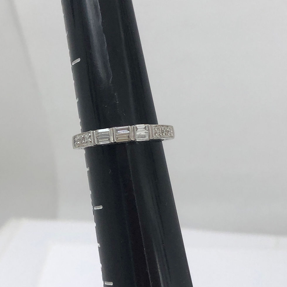 Thumbnail: 14k white gold diamond wedding band size 7
