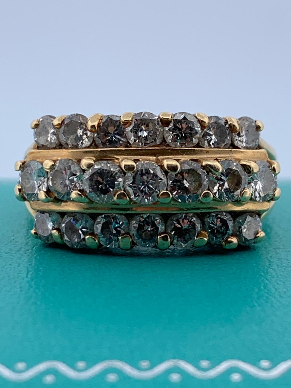 Thumbnail: 14k yellow gold 1.5ct diamond ring size 9