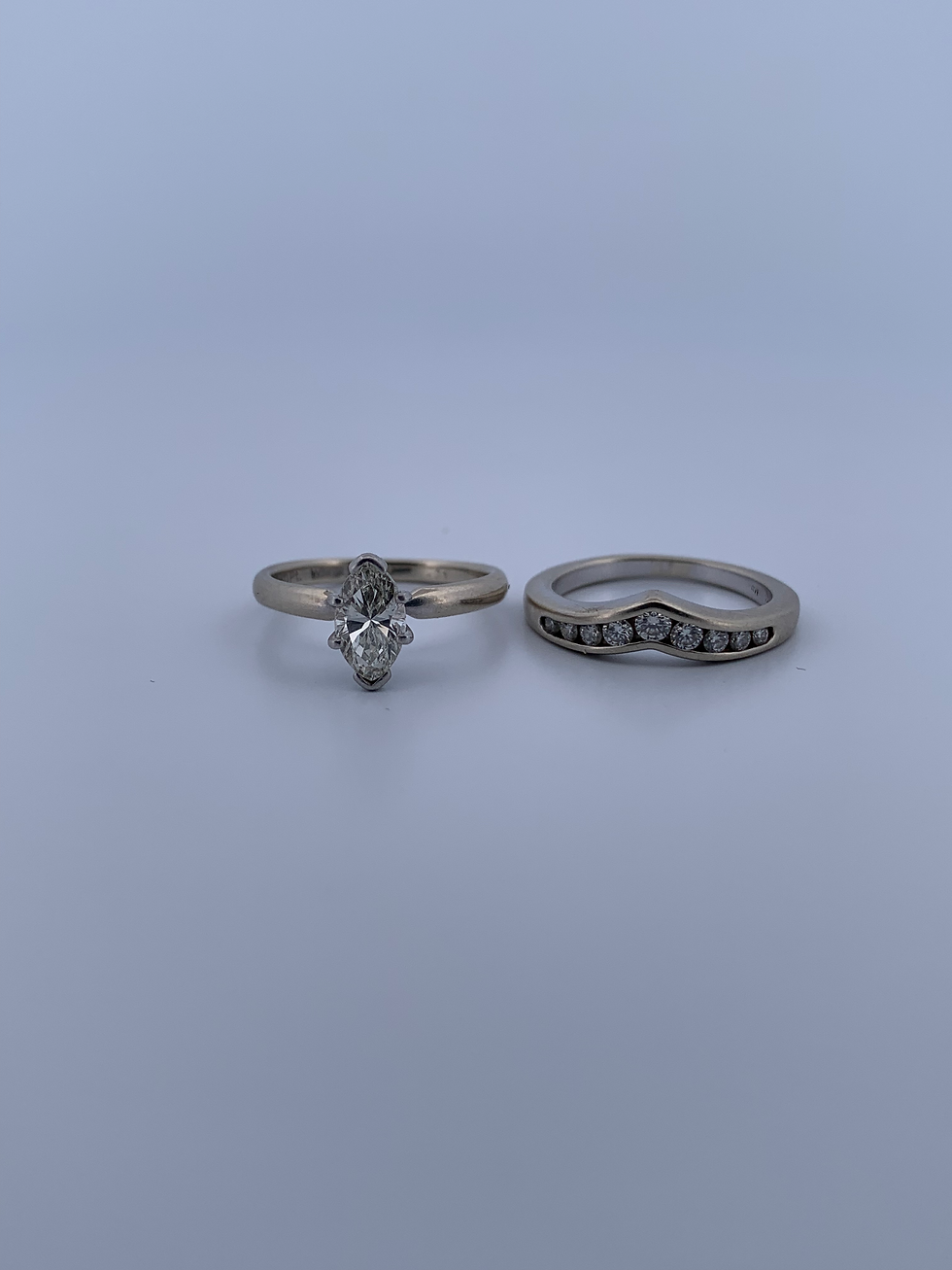 Thumbnail: 14k white gold 1.17ct diamond ring set size 6