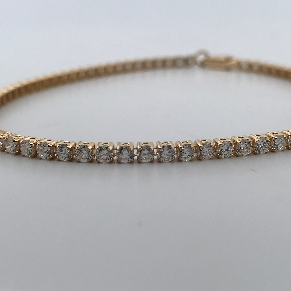 Thumbnail: 14k yellow gold  2.5ct lab grown diamond bracelet 7.5”