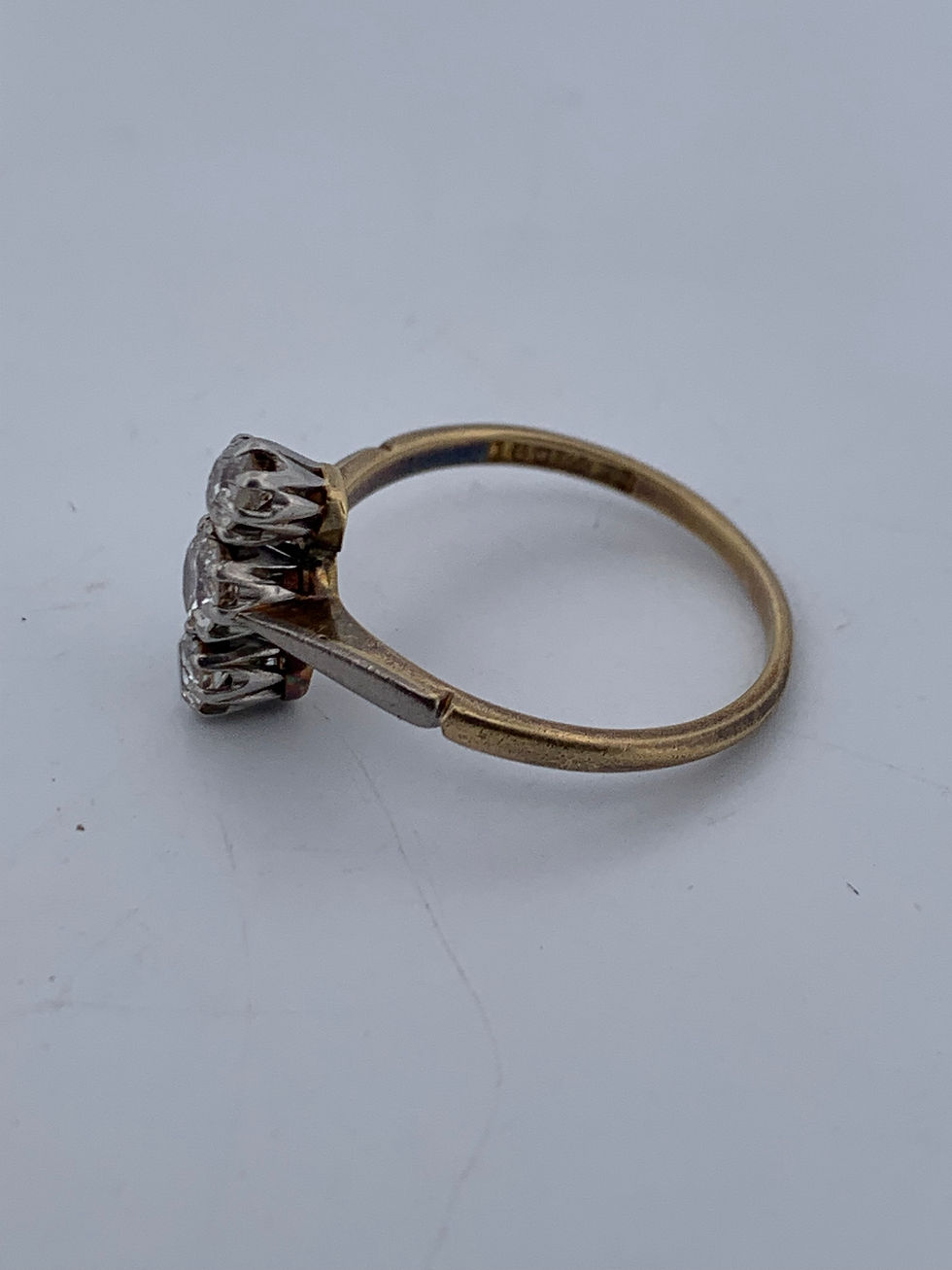 Thumbnail: Vintage 18k/platinum old mine diamond ring size 7