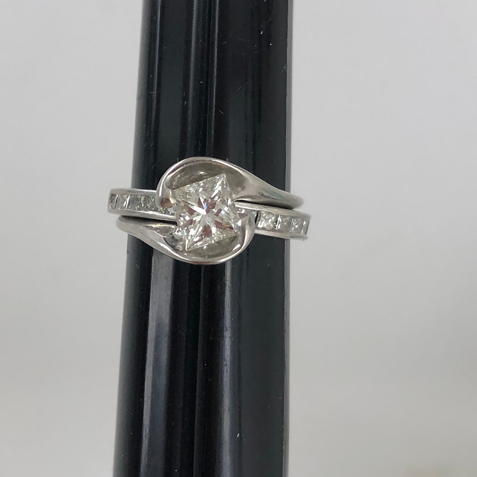 Thumbnail: 14k white gold 1.7ctw diamond ring set size 5.5