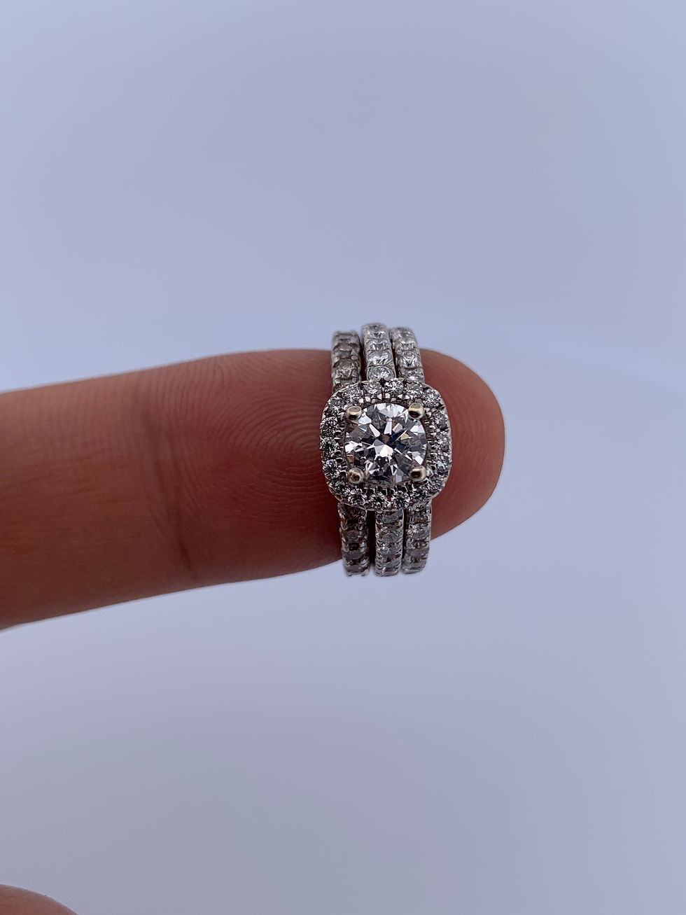 Thumbnail: 14k/10k white gold 2ct diamond ring set size 6