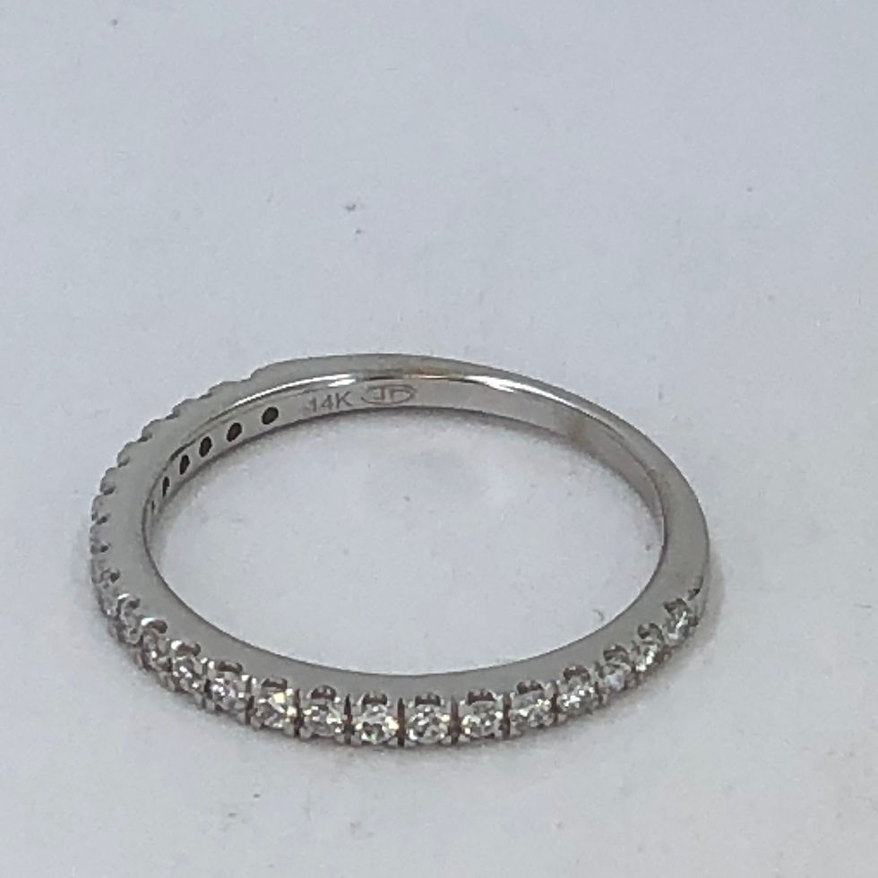 Thumbnail: 14k white gold lab grown diamond wedding band size 7.5