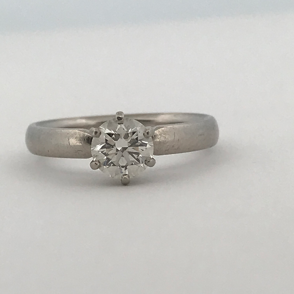 Thumbnail: 950 palladium  0.81ct Diamond Ring set size 6.5 Gia certified h si1