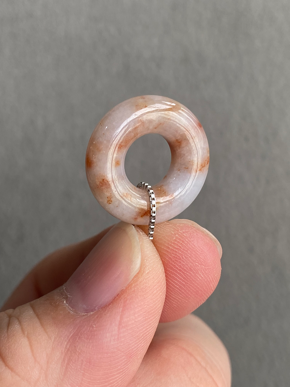 Thumbnail: Type A Off White Mix Orangy Red Jadeite Donut