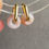 Thumbnail: 925 Silver Gold Plated Type A Off White Mix Orangy Red Jadeite Donuts Ear Loop