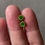 Thumbnail: 925 Silver Gold Plated Type A Translucent Dark Green Jadeite Ear Huggies