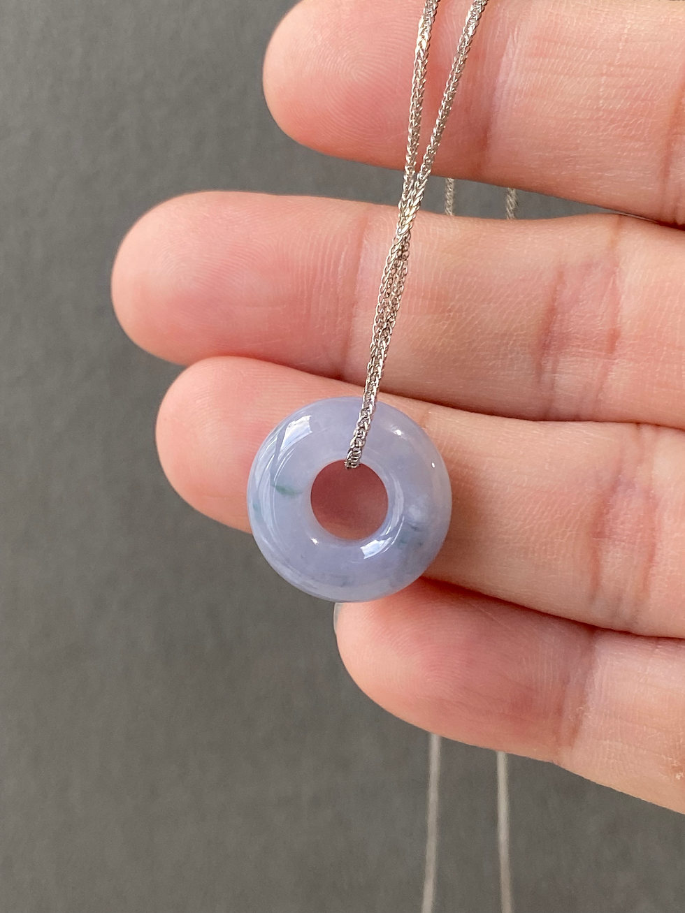 Type A Translucent Bluish Lavender Mix Jadeite Donut