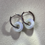 Thumbnail: 925 Silver Type A Light Lavender Mix Jadeite Donuts Ear Loops