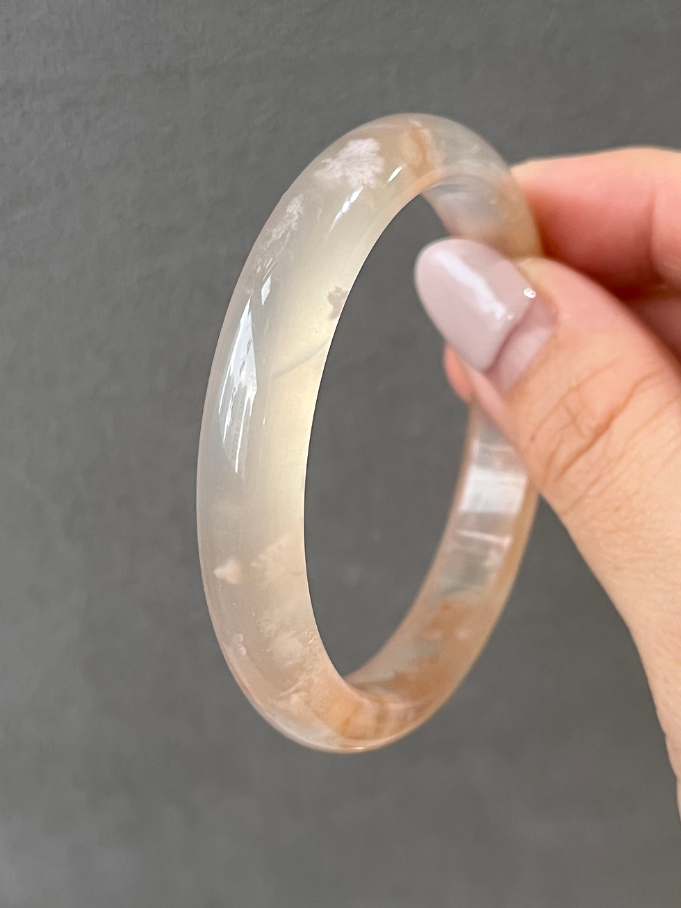 Thumbnail: 53.7MM Sakura Agate Bangle