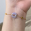 Thumbnail: 18K Yellow Gold Type A Translucent Light Lavender Donut Jadeite Bracelet