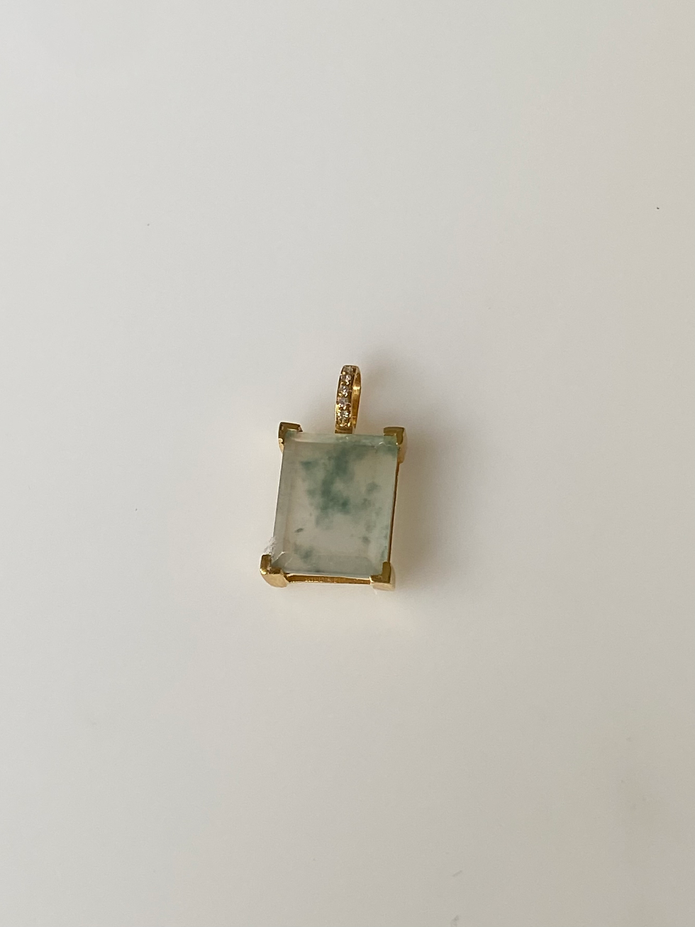 Thumbnail: 18K Yellow Gold Type A Icy Bluish Green Mix Pendant