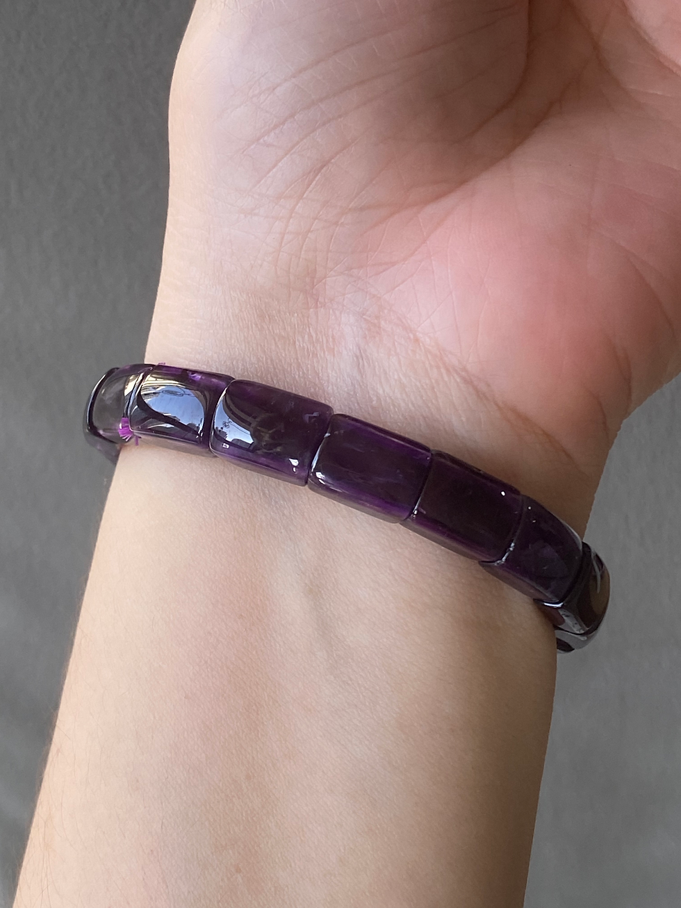 Thumbnail: Amethyst Flat Quartz Bracelet