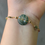 Thumbnail: 14K Gold Filled Translucent Floral Green Jadeite Disc Bracelet