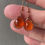 Thumbnail: 925 Silver Rose Gold Plated Carnelian Earrings
