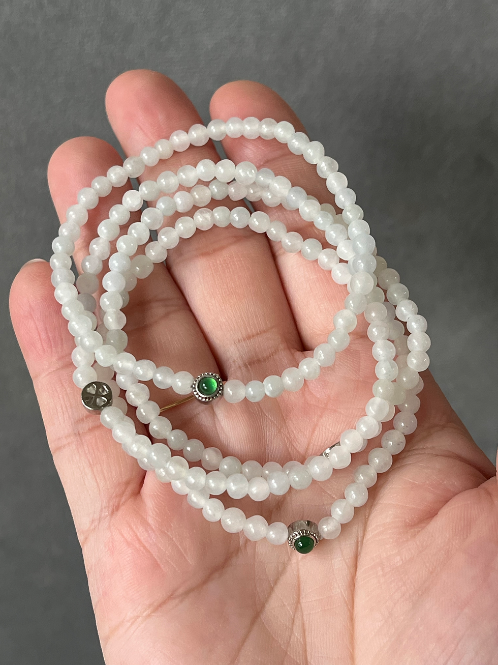 Thumbnail: Type A Translucent Mini Jadeite Beads Bracelet