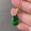 Thumbnail: 925 Silver Gold Plated Type A Deep Green Mix Jadeite Droplet Pendant