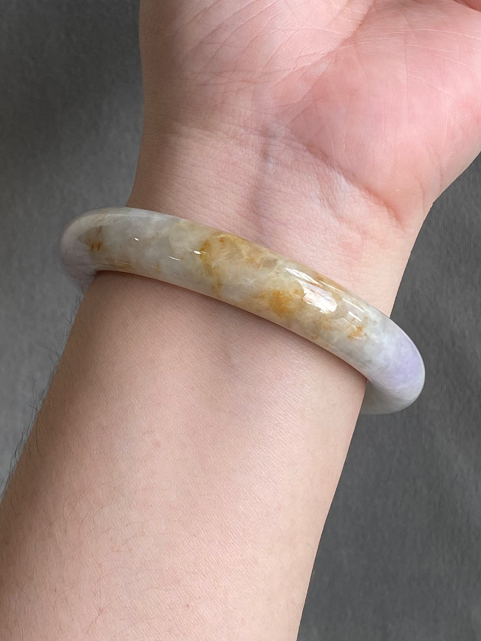 Thumbnail: 58MM Type A Light Brownish Mix Jadeite Bangle