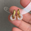 Thumbnail: 925 Silver Gold Plated Type A Off White Mix Orangy Red Jadeite Donuts Ear Loop