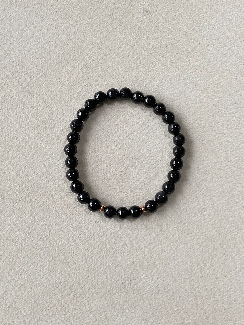 Thumbnail: Type A Black Round Jadeite Beads Bracelet