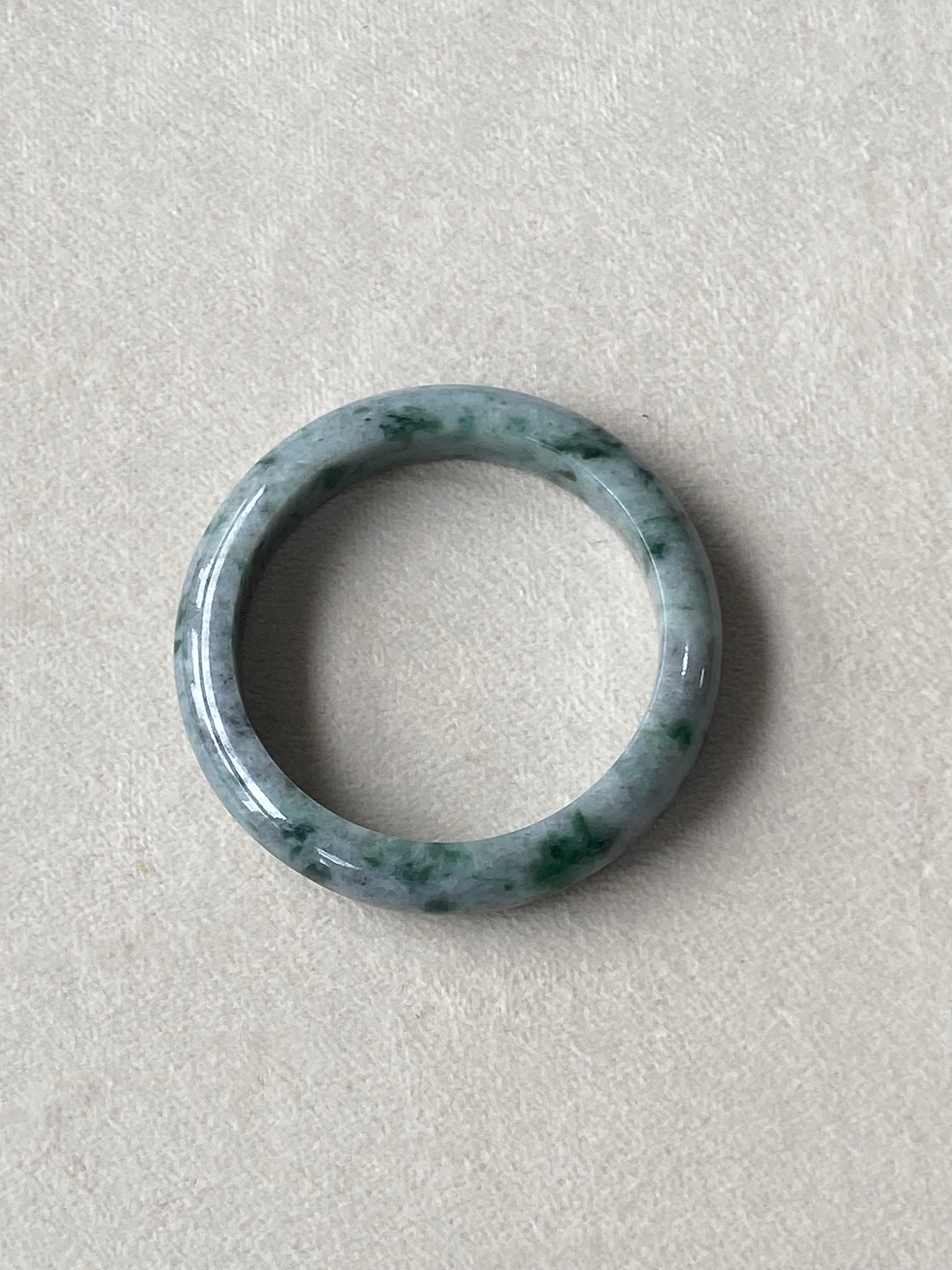 Thumbnail: 57.6MM Type A Greyish Black Mix Green Jadeite Bangle