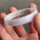 Thumbnail: 51.5MM Type A Light Lavender Mix Flat Jadeite Bangle