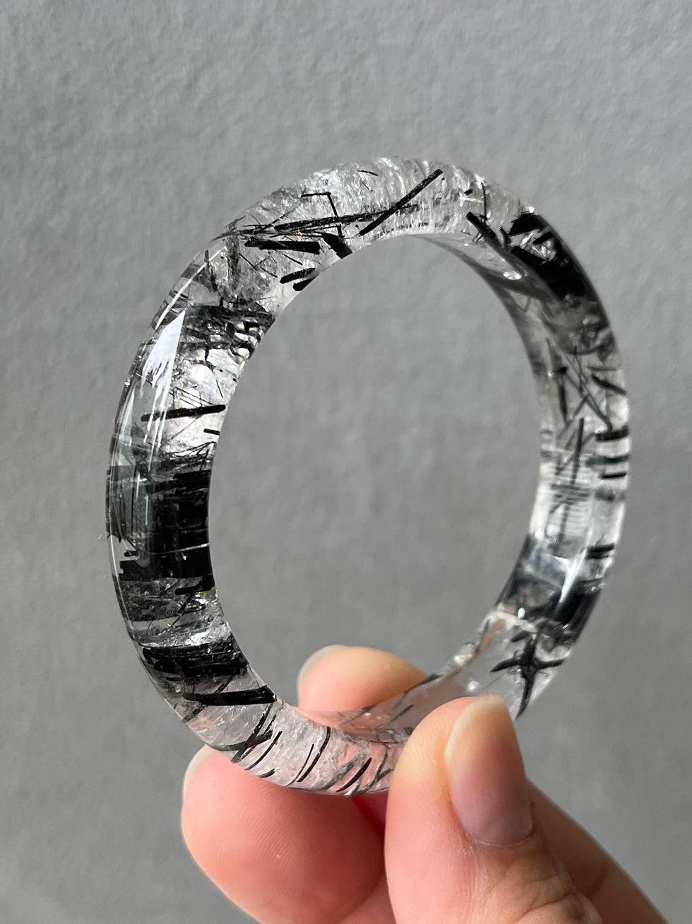 Thumbnail: 52.5MM Black Rutilated Quartz Bangle