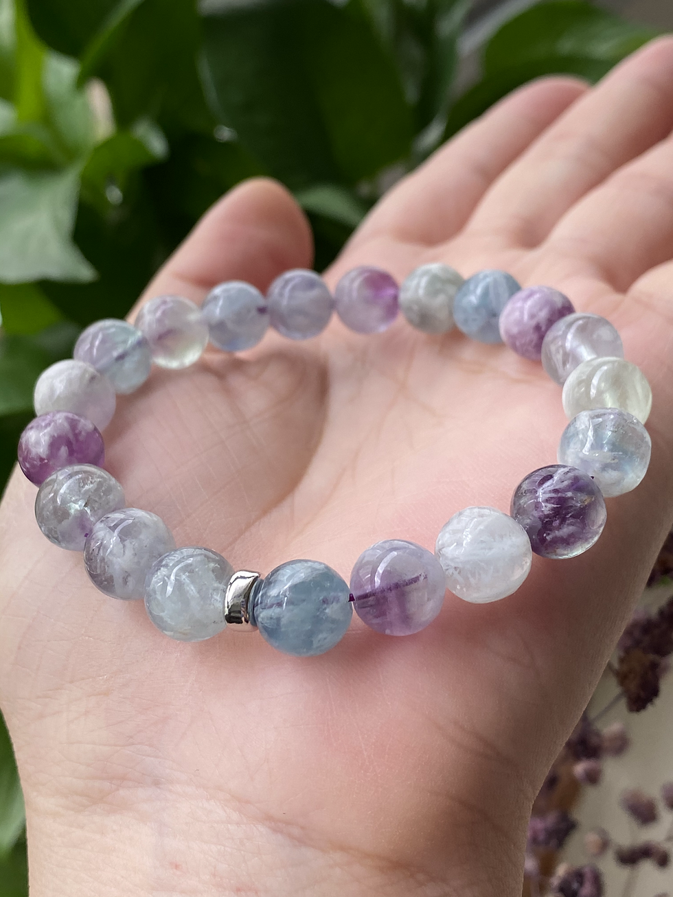 Thumbnail: 9.3MM Fluorite (Feather Inclusion) Bracelet