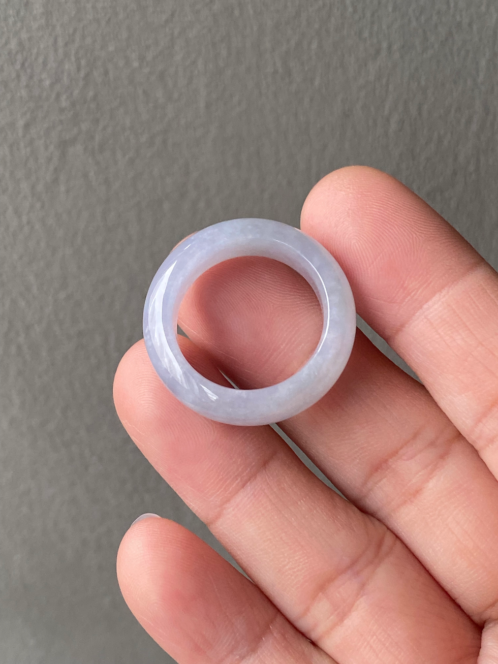 Thumbnail: US#9 Type A Translucent Light Bluish Lavender Jadeite Ring